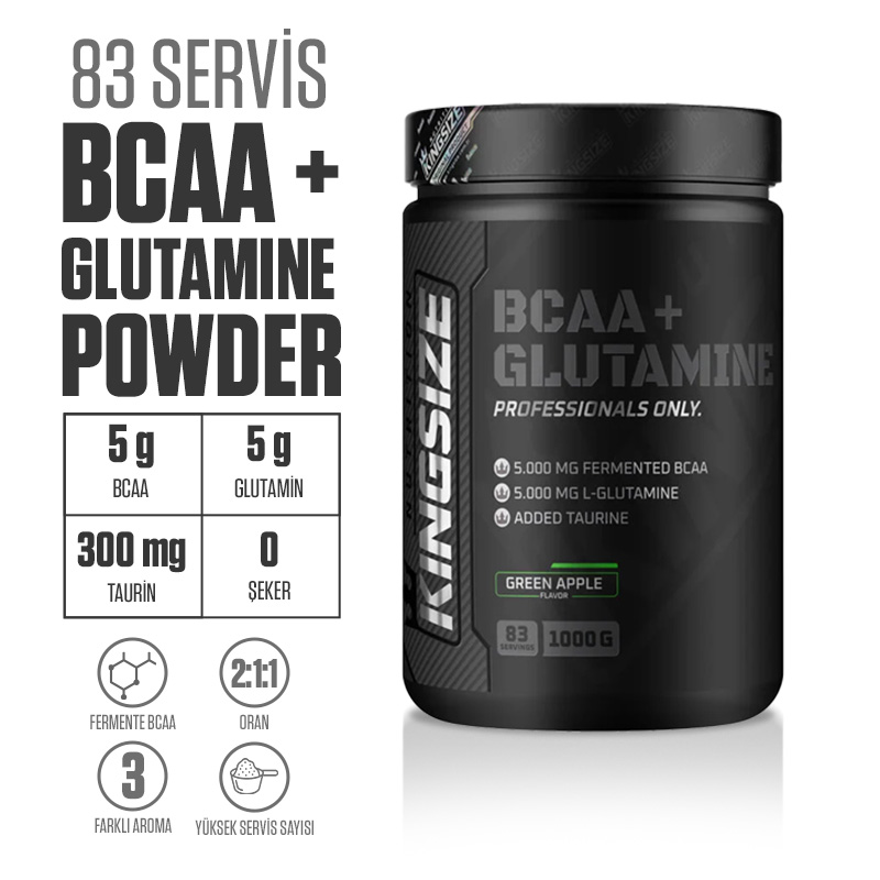 Kingsize Nutrition BCAA + Glutamine Powder 1000 Gr Supplementler