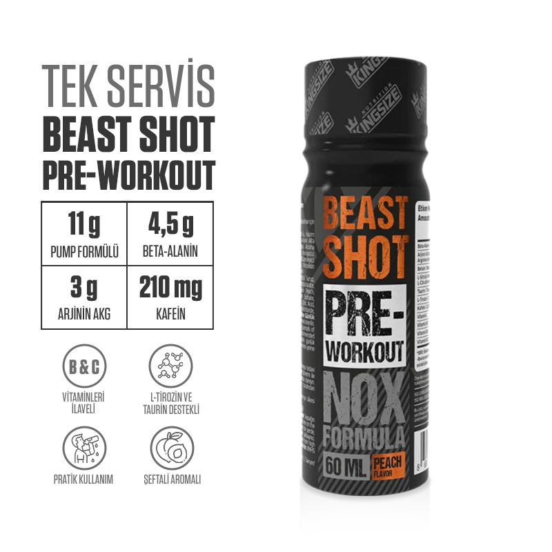 Kingsize Nutrition Beast Shot Pre-Workout 60 mL 1 Adet