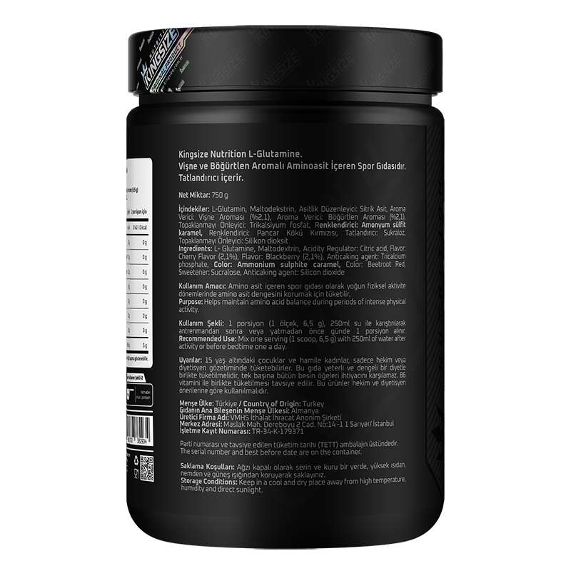 Kingsize Nutrition Glutamine Powder 750 Gr