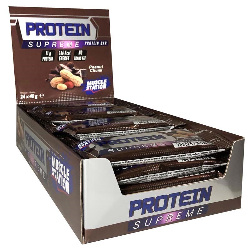 Muscle Station Supreme Protein Bar Çikolata Yer Fıstığı 40 Gr 24 Adet