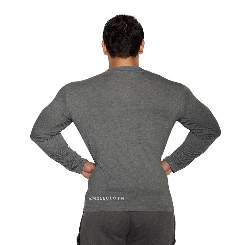 MuscleCloth Basic Uzun Kollu T-Shirt Gri