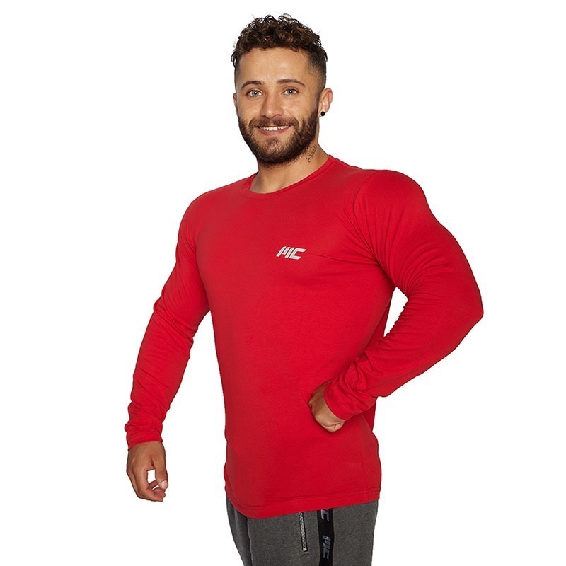 MuscleCloth Basic Uzun Kollu T-Shirt Kırmızı