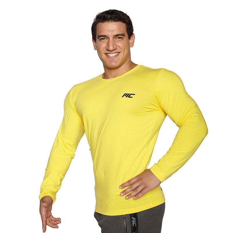 MuscleCloth Basic Uzun Kollu T-Shirt Sarı