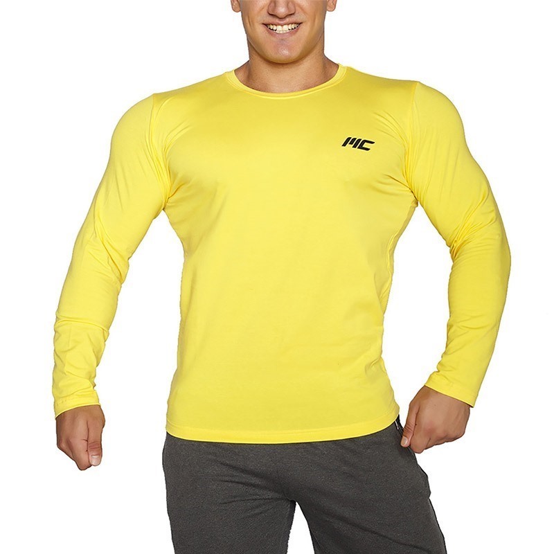 MuscleCloth Basic Uzun Kollu T-Shirt Sarı