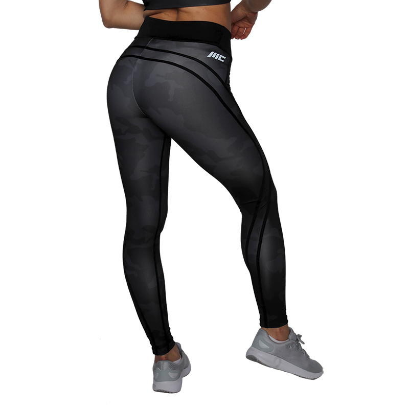 MuscleCloth Dora Kamuflaj Spor Tayt Siyah