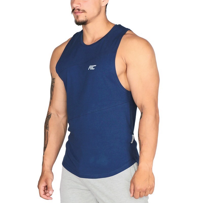 MuscleCloth Elite Kolsuz T-Shirt İndigo Mavi