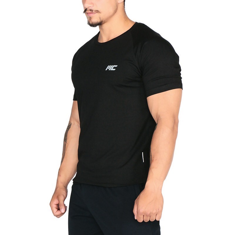 MuscleCloth Elite Reglan T-Shirt Siyah