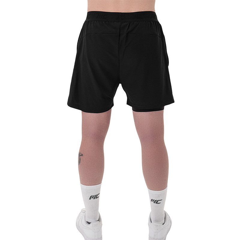 MuscleCloth Performance 2 In 1 Erkek Taytlı Şort Siyah