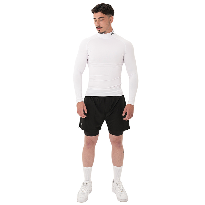 MuscleCloth Performance 2 In 1 Erkek Taytlı Şort Siyah