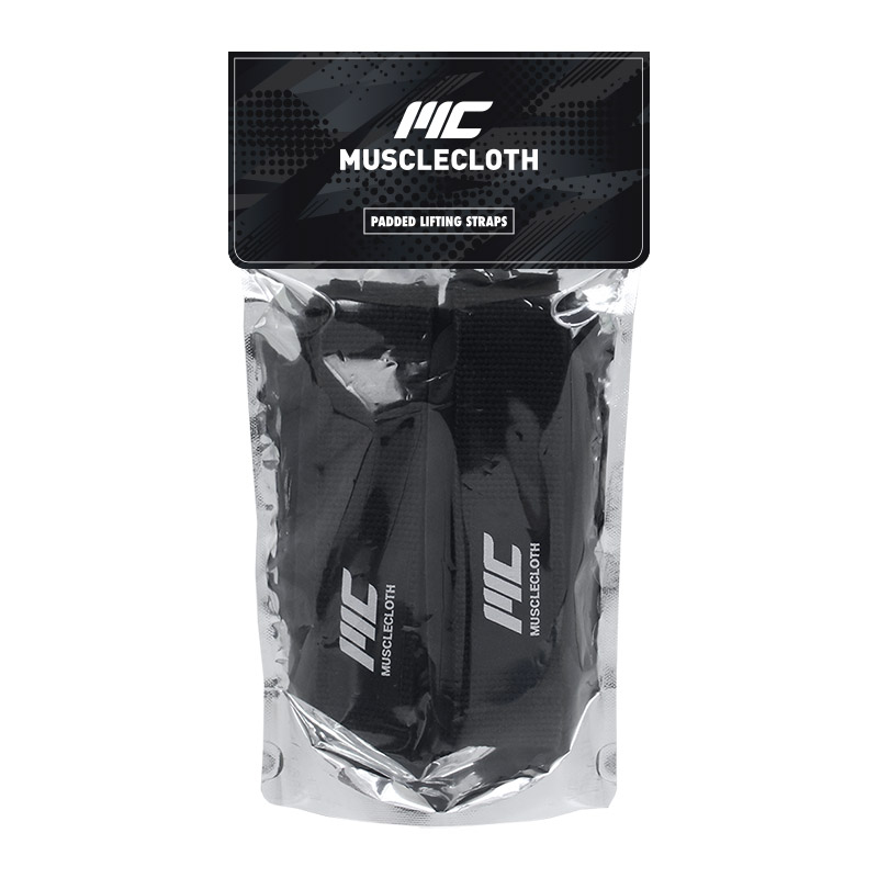MuscleCloth Pro Fitness Ağırlık Eldiveni + Padded Lifting Straps Siyah