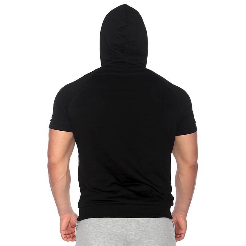 MuscleCloth Pro Kapüşonlu Kısa Kollu Sweatshirt Siyah