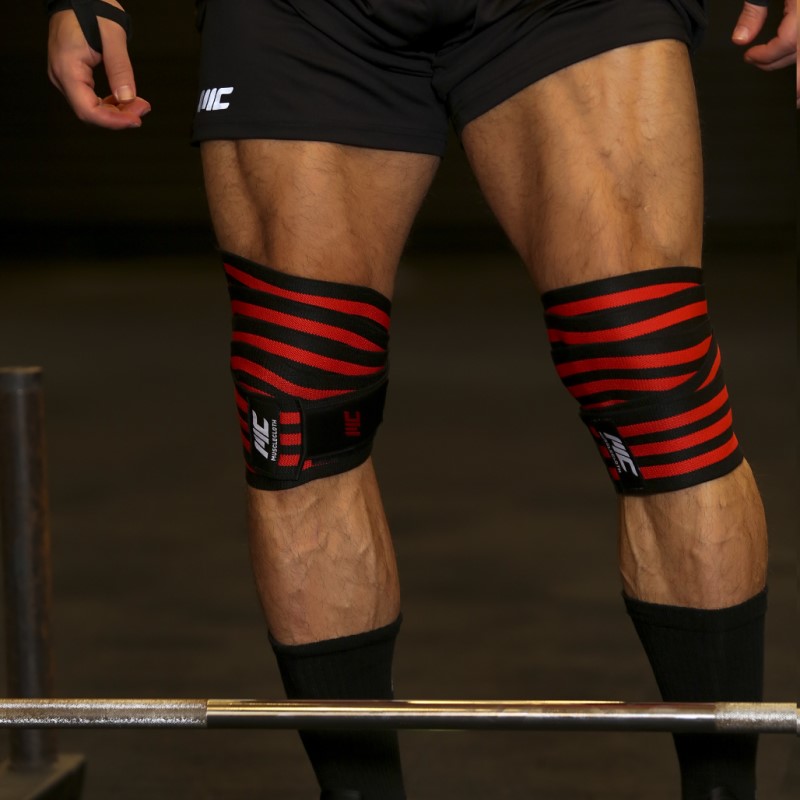 MuscleCloth Pro Knee Wraps Diz Bandajı 2'Li Paket - Cırt Bantlı