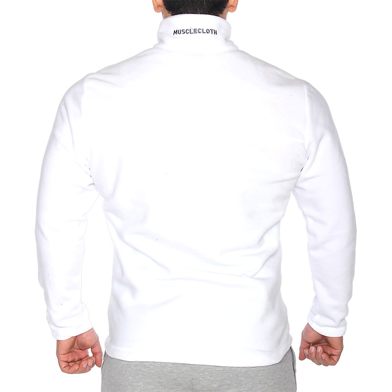 MuscleCloth Pro Softshell Mont + Tam Fermuarlı Erkek Polar Beyaz