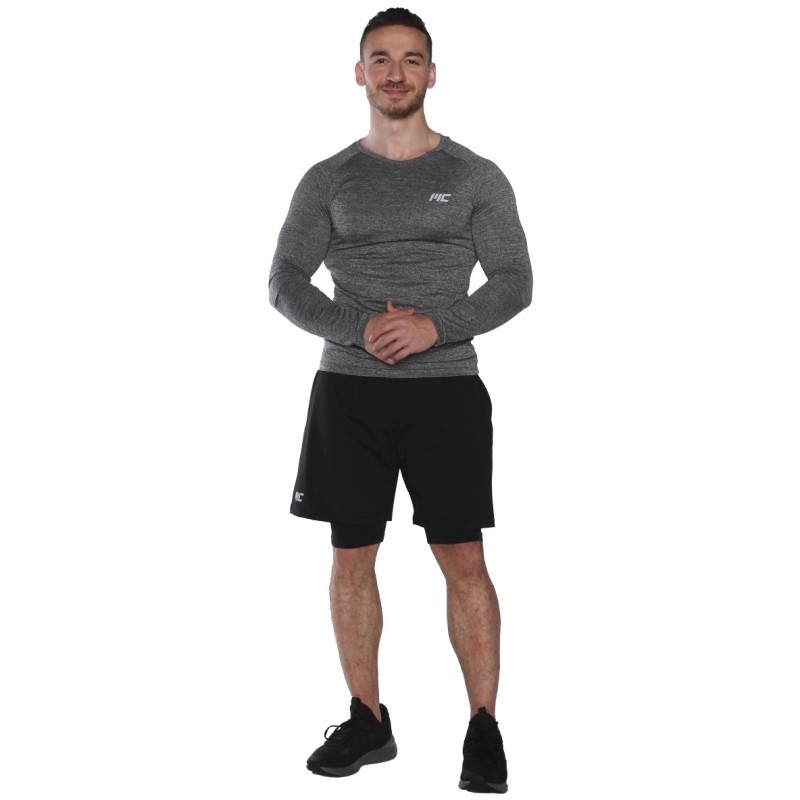 MuscleCloth Pro Stretch Uzun Kollu T-Shirt Füme