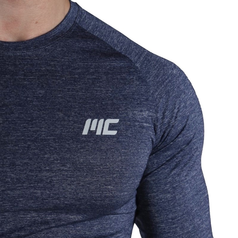 MuscleCloth Pro Stretch Uzun Kollu T-Shirt Lacivert