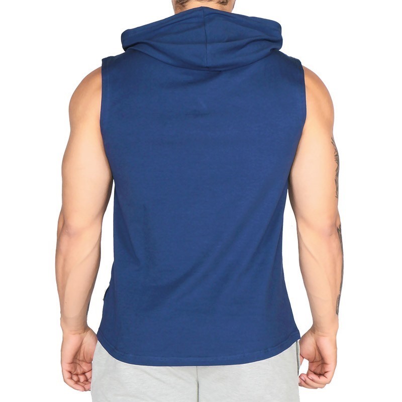 MuscleCloth Training Kapüşonlu Kolsuz T-Shirt İndigo Mavi
