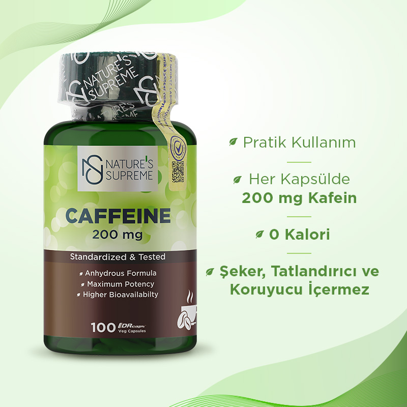 Nature's Supreme Caffeine 200 Mg 100 Kapsül
