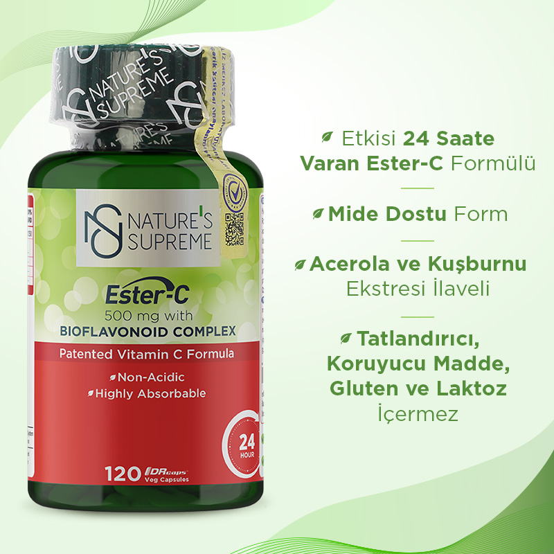 Nature's Supreme Ester-C 500 Mg C Vitamini 120 Kapsül