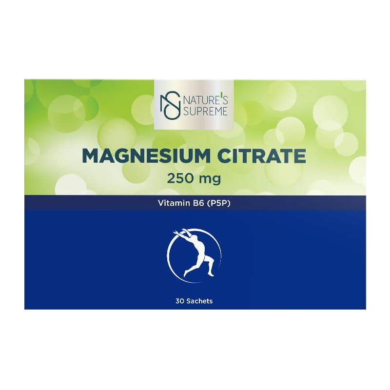 Nature's Supreme Magnesium Citrate + Vitamin B6 (P5P) 30 Saşe 