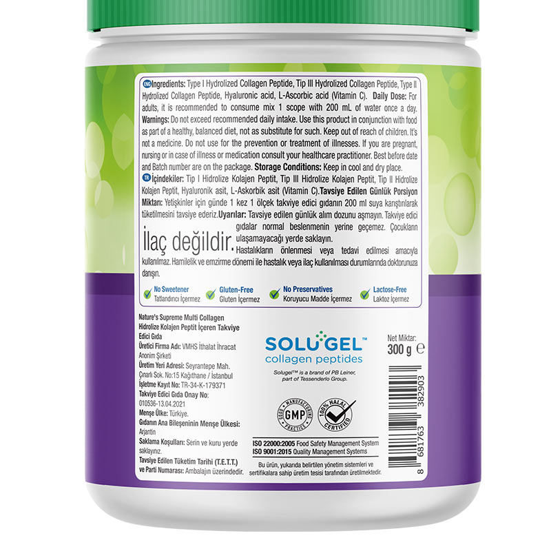 Nature's Supreme Multi Collagen Powder 300 Gr Aromasız