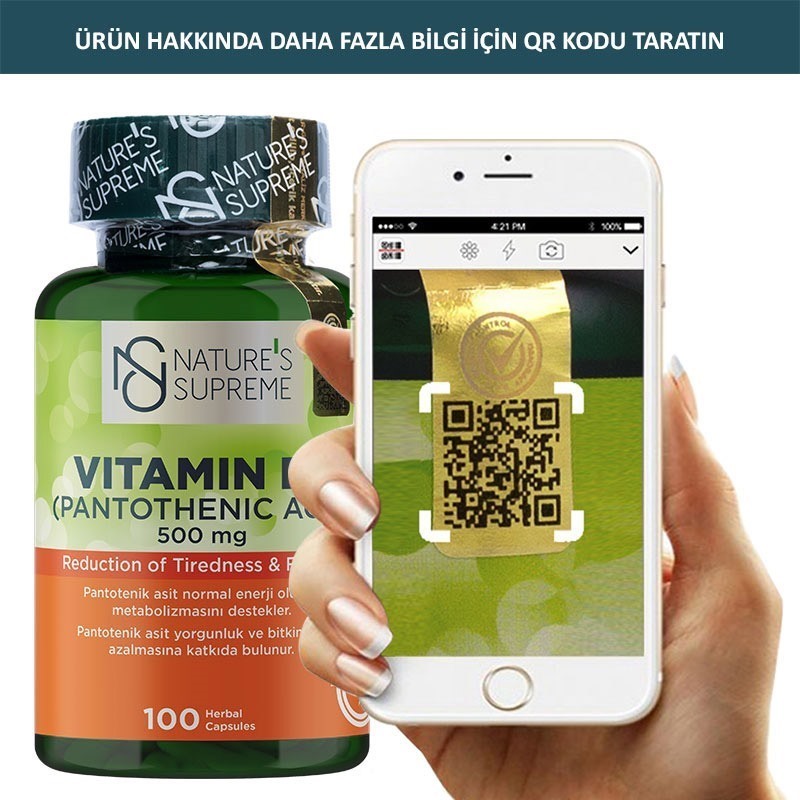 Nature's Supreme Vitamin B5 500 Mg 100 Kapsül
