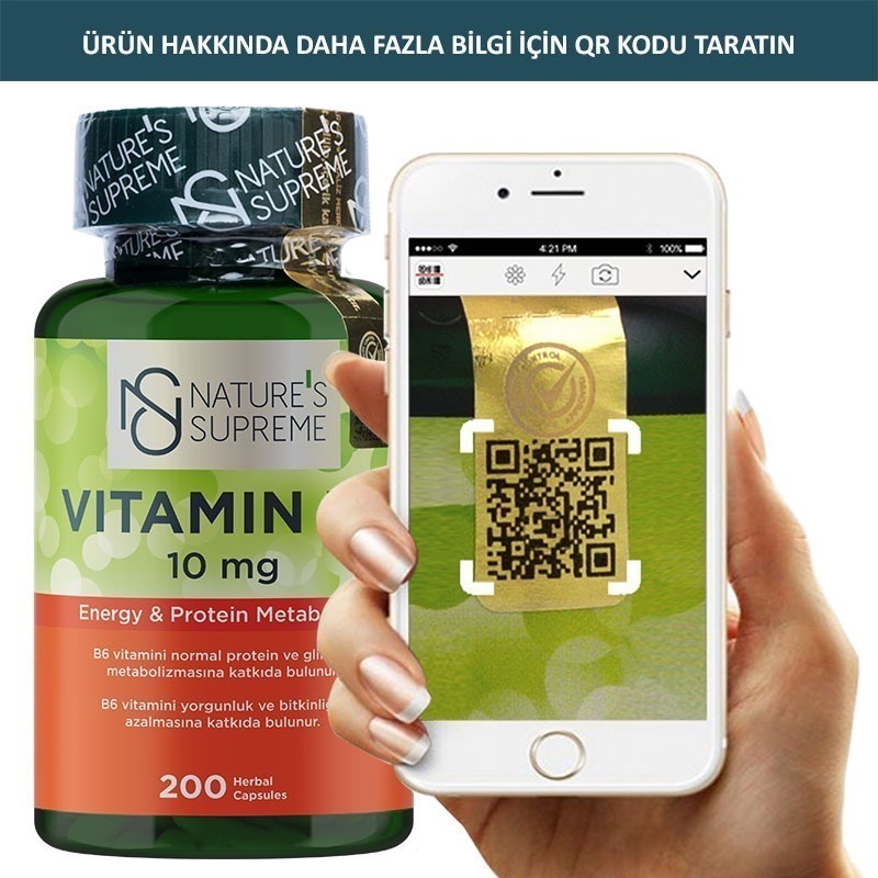 Nature's Supreme Vitamin B6 10 Mg 200 Kapsül