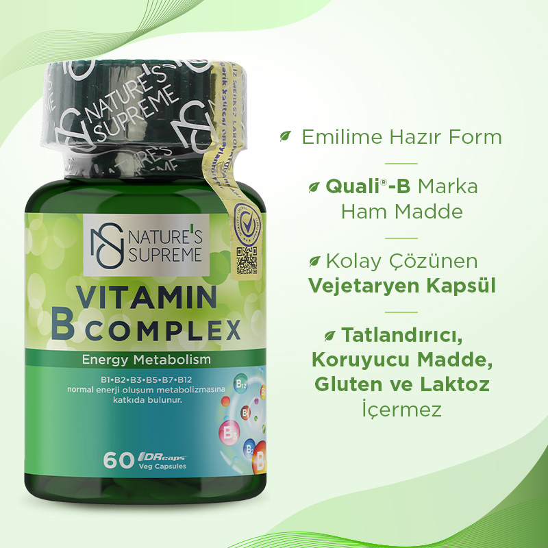 Nature's Supreme Vitamin B Complex 60 Kapsül