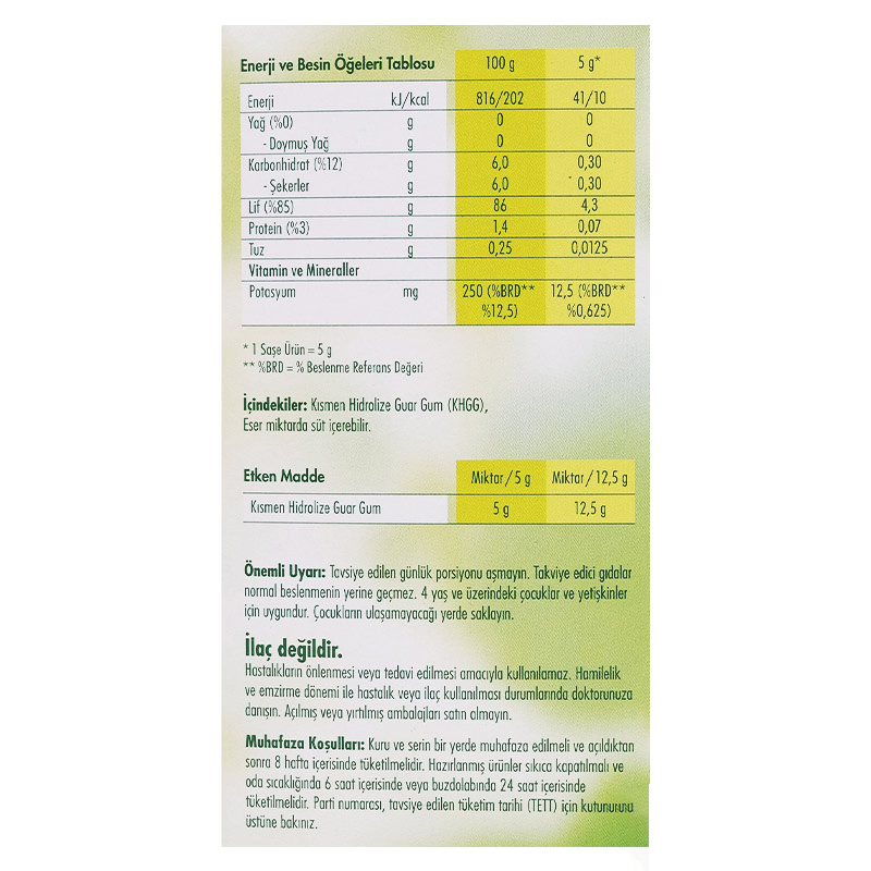 Nestle OptiFibre Bitkisel Lif Kaynağı 5 Gr x 10 Saşe 2 Adet