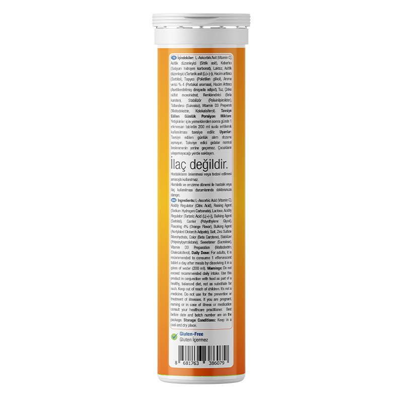 One Up Üçlü Etki C Vitamini + Çinko + D Vitamini 15 Efervesan Tablet