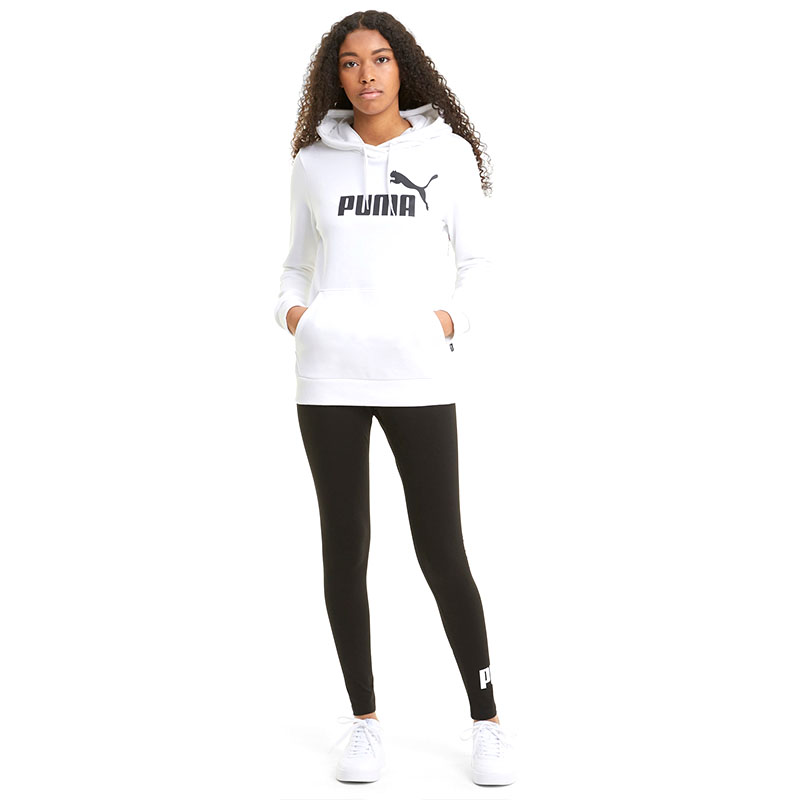 Puma Essentials Logo Kadın Kapüşonlu Sweatshirt Beyaz