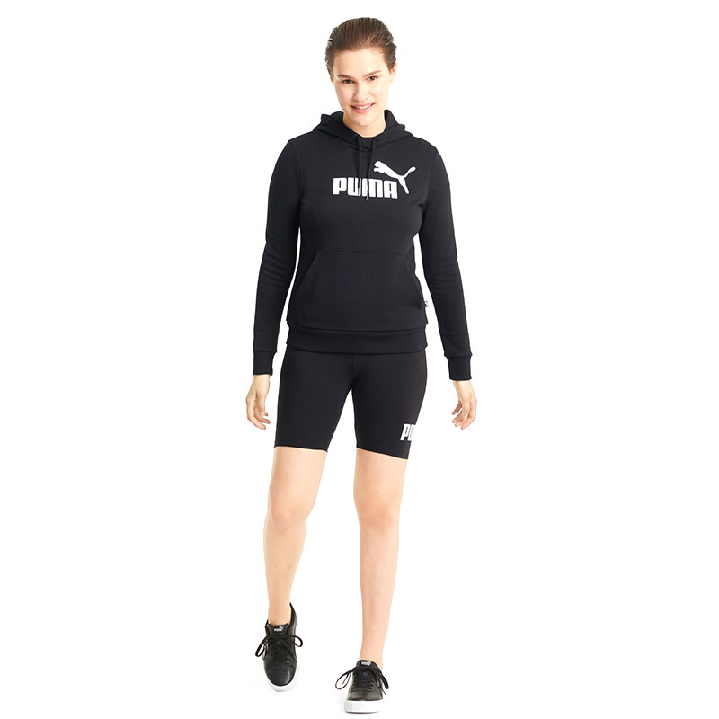 Puma Essentials Logo Kadın Kapüşonlu Sweatshirt Siyah