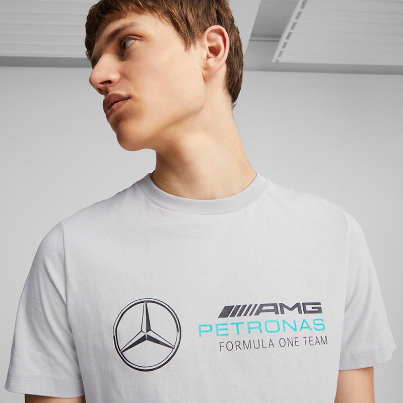 Puma Mercedes Mapf1 Essentials Logo Kısa Kollu T-Shirt Gri