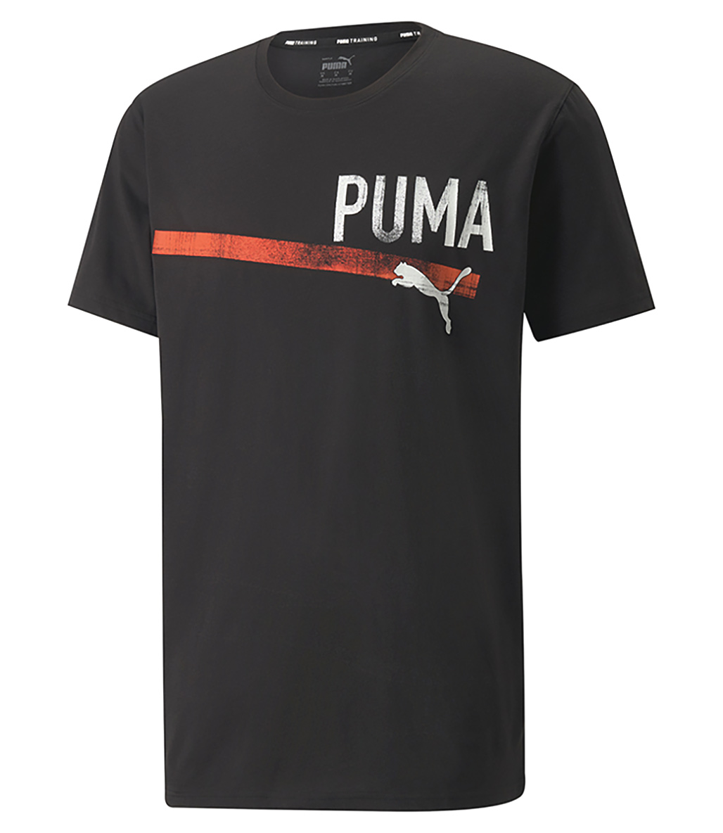 Puma Performance Graphic Branded Kısa Kollu T-Shirt Siyah