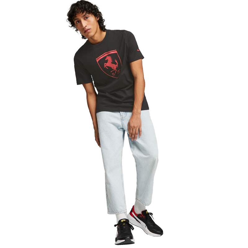 Puma Scuderia Ferrari Race Big Shield Kısa Kollu T-Shirt Siyah