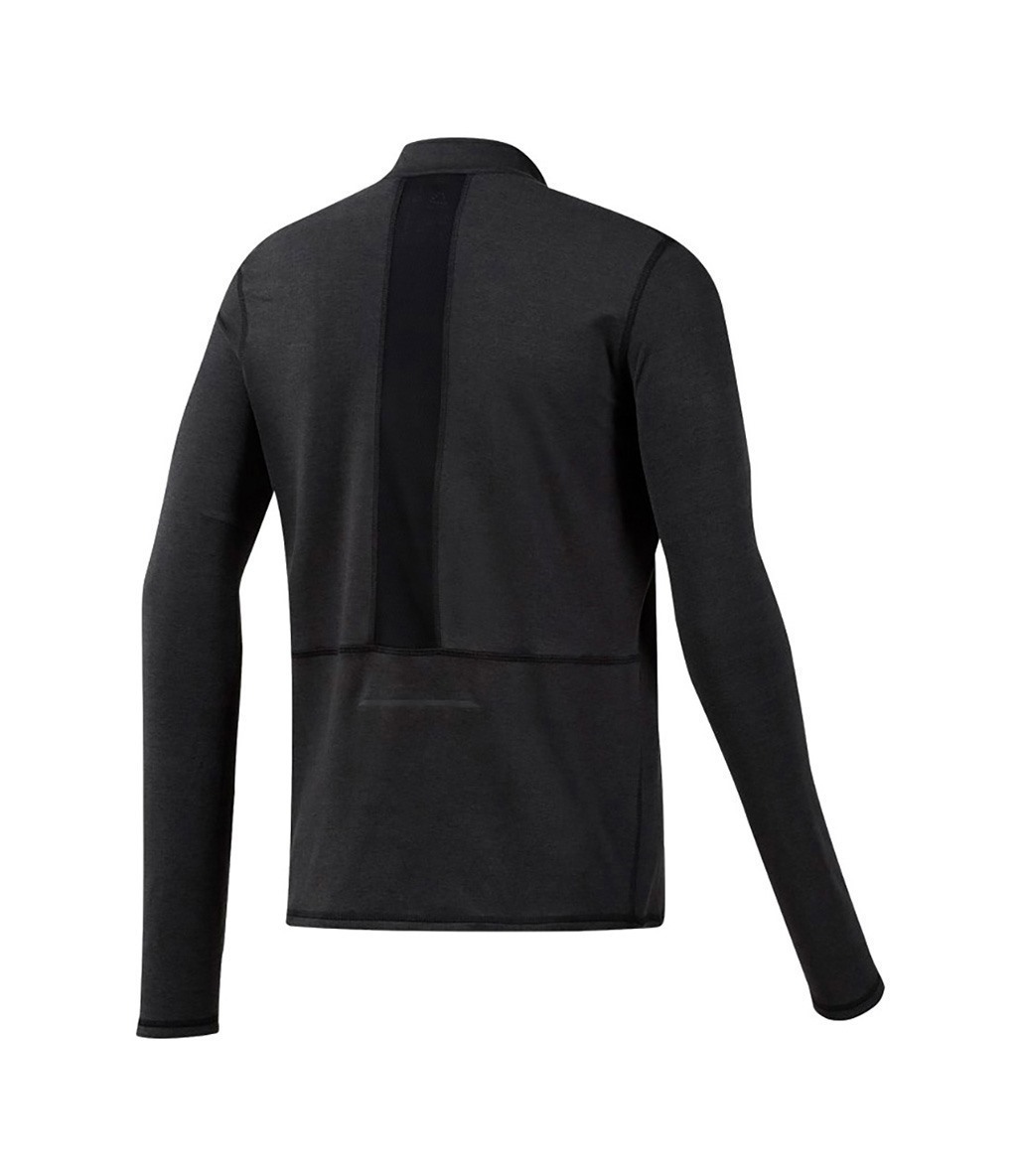 Reebok Run Essentials Yarım Fermuarlı Uzun Kollu T-Shirt Siyah
