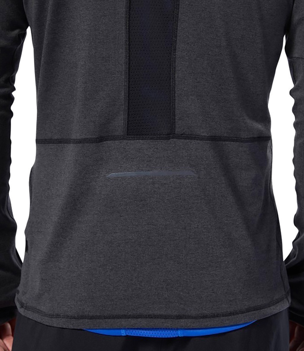 Reebok Run Essentials Yarım Fermuarlı Uzun Kollu T-Shirt Siyah