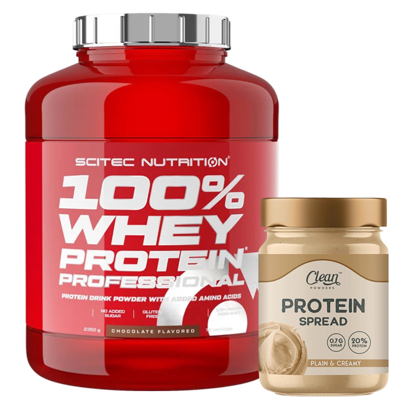 Scitec Whey Professional Whey Protein 2350 Gr + Clean Powders Protein Spread Fındık Kreması Kombinasyonu