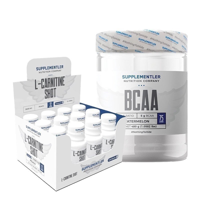 Supplementler.com BCAA 480 Gr +  L-Carnitine Shot 12 Adet Kombinasyonu