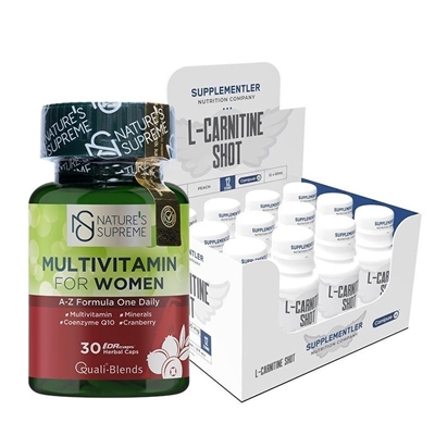 Supplementler Supplementler.com L-Carnitine Shot + Nature\'s Supreme Multivitamin For Women Kombinasyonu