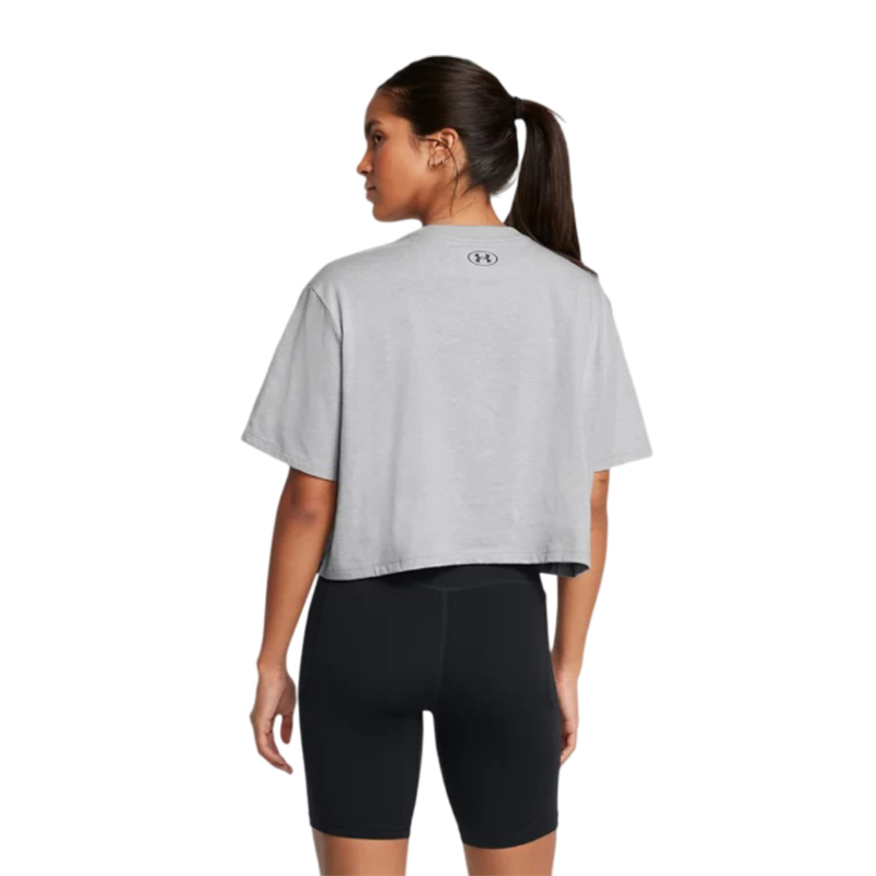 Under Armour Boxy Crop Branded Kadın Kısa Kollu T-Shirt Gri