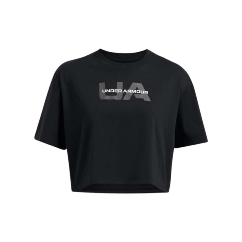 Under Armour Boxy Crop Branded Kadın Kısa Kollu T-Shirt Siyah