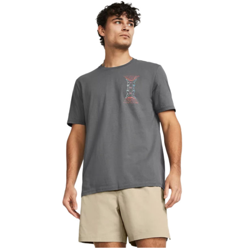 Under Armour Dusk To Dawn Skull Kısa Kollu T-Shirt Gri