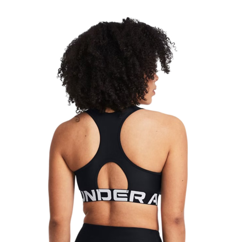 Under Armour HeatGear Mid Branded Sporcu Sütyeni Siyah