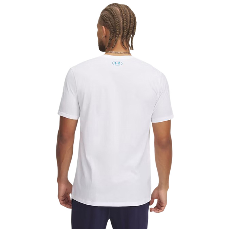 Under Armour Left Chest Fly In Logo Kısa Kollu T-Shirt Beyaz Turkuaz