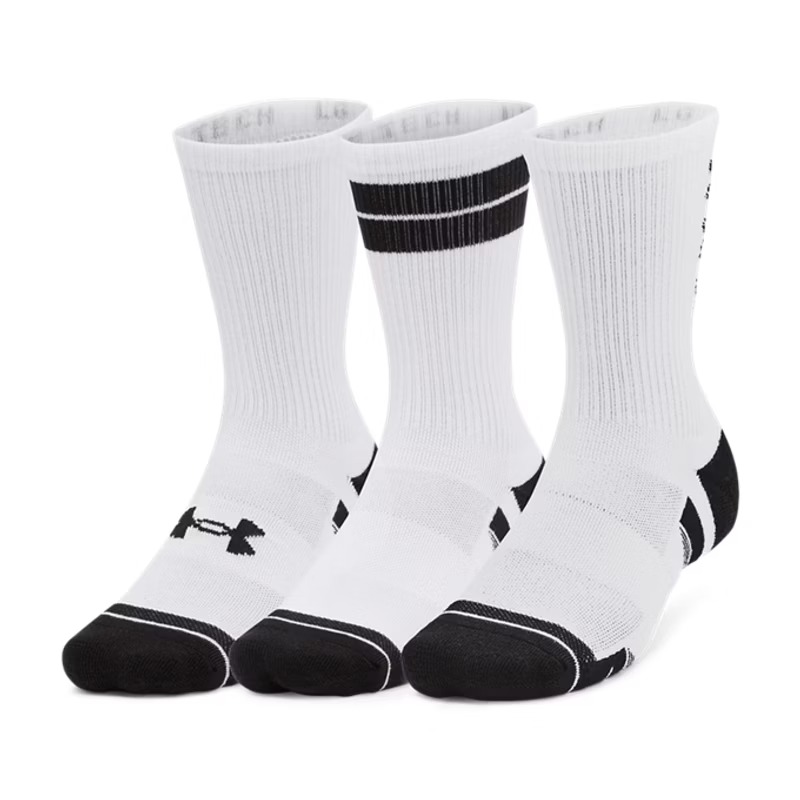 Under Armour Perf Tech Nov 3'Lü Paket Crew Çorap Beyaz Siyah