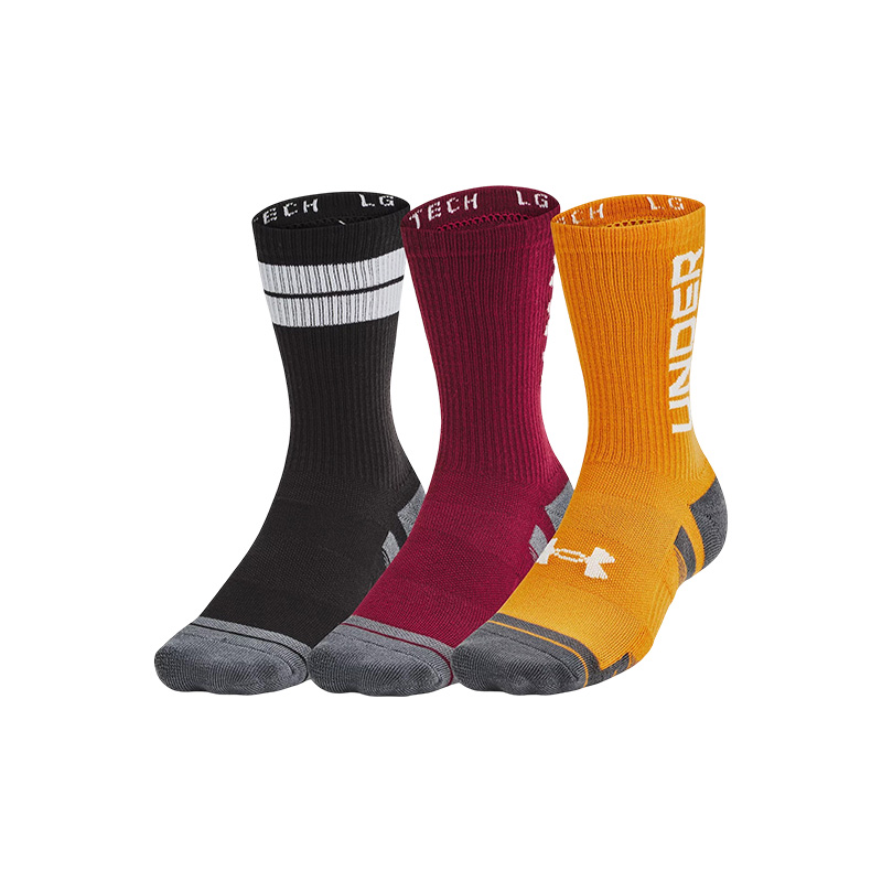 Under Armour Perf Tech Nov 3'Lü Paket Crew Çorap Bordo Gri