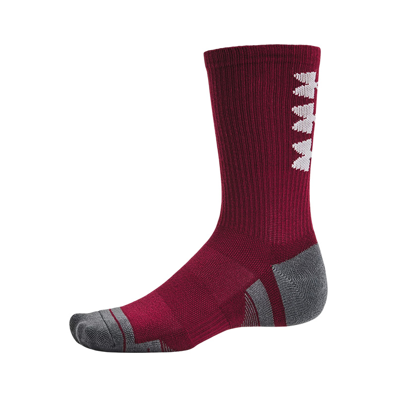 Under Armour Perf Tech Nov 3'Lü Paket Crew Çorap Bordo Gri