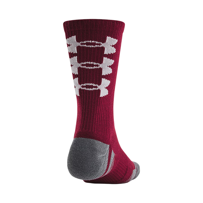 Under Armour Perf Tech Nov 3'Lü Paket Crew Çorap Bordo Gri