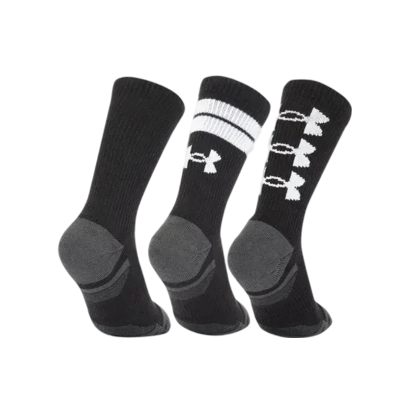 Under Armour Perf Tech Nov 3'Lü Paket Crew Çorap Siyah Beyaz