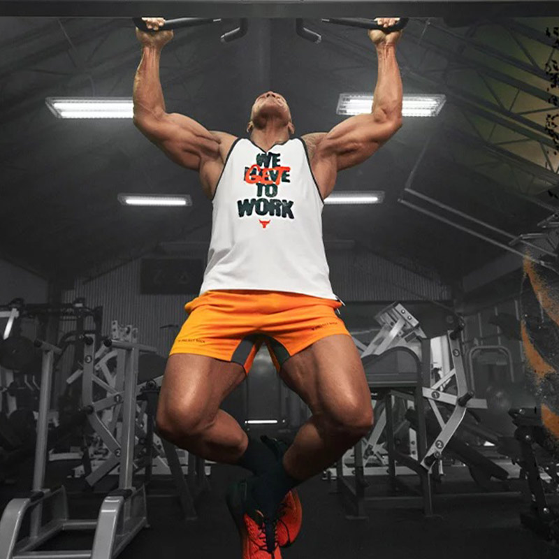 Under Armour Project Rock Get To Work Tank Atlet Beyaz Siyah